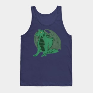 Hand-drawn sitting Wood Dragon - The Defiant Tank Top